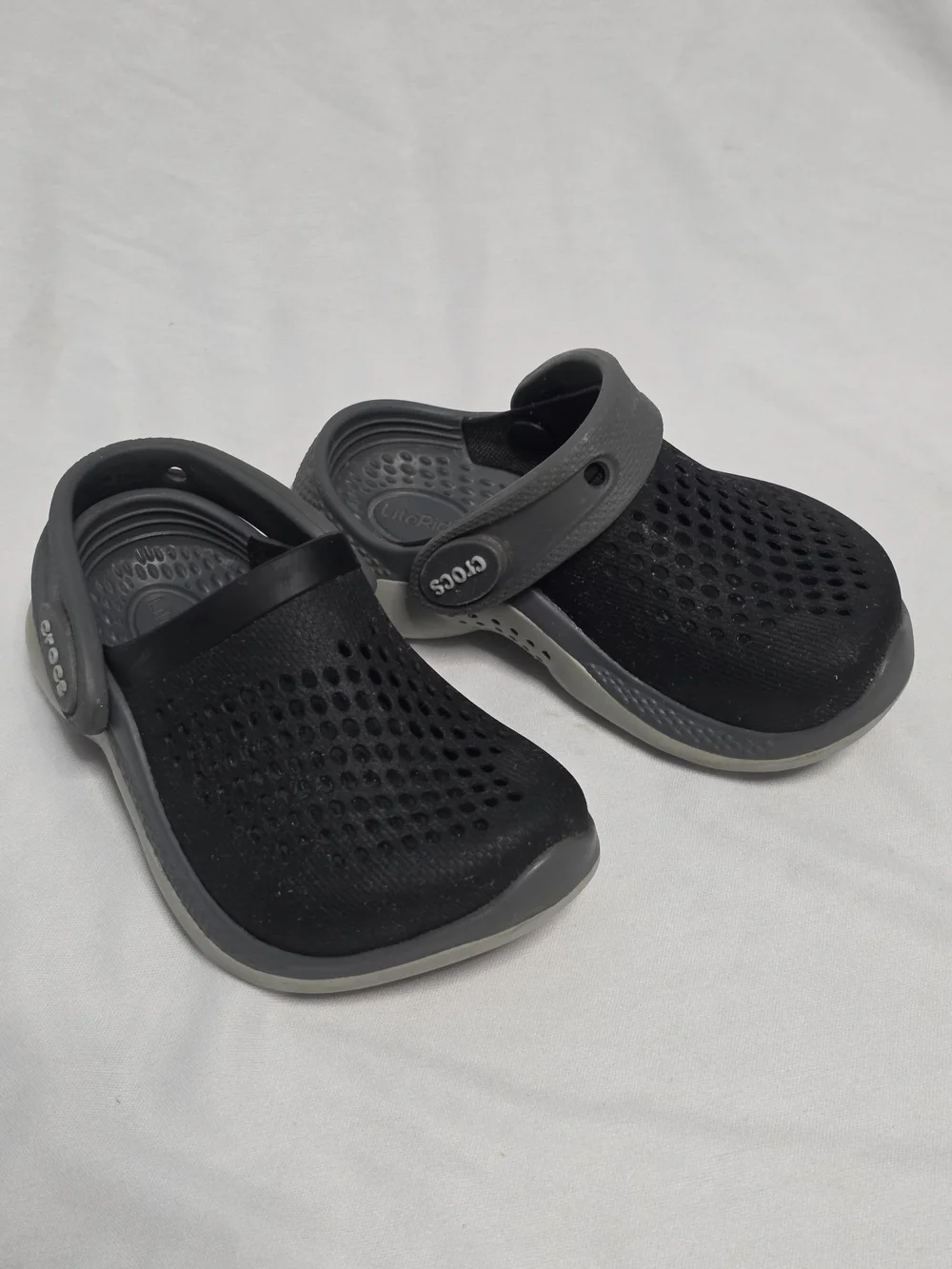 Crocs Kids' Black and Gray Comfort Clogs